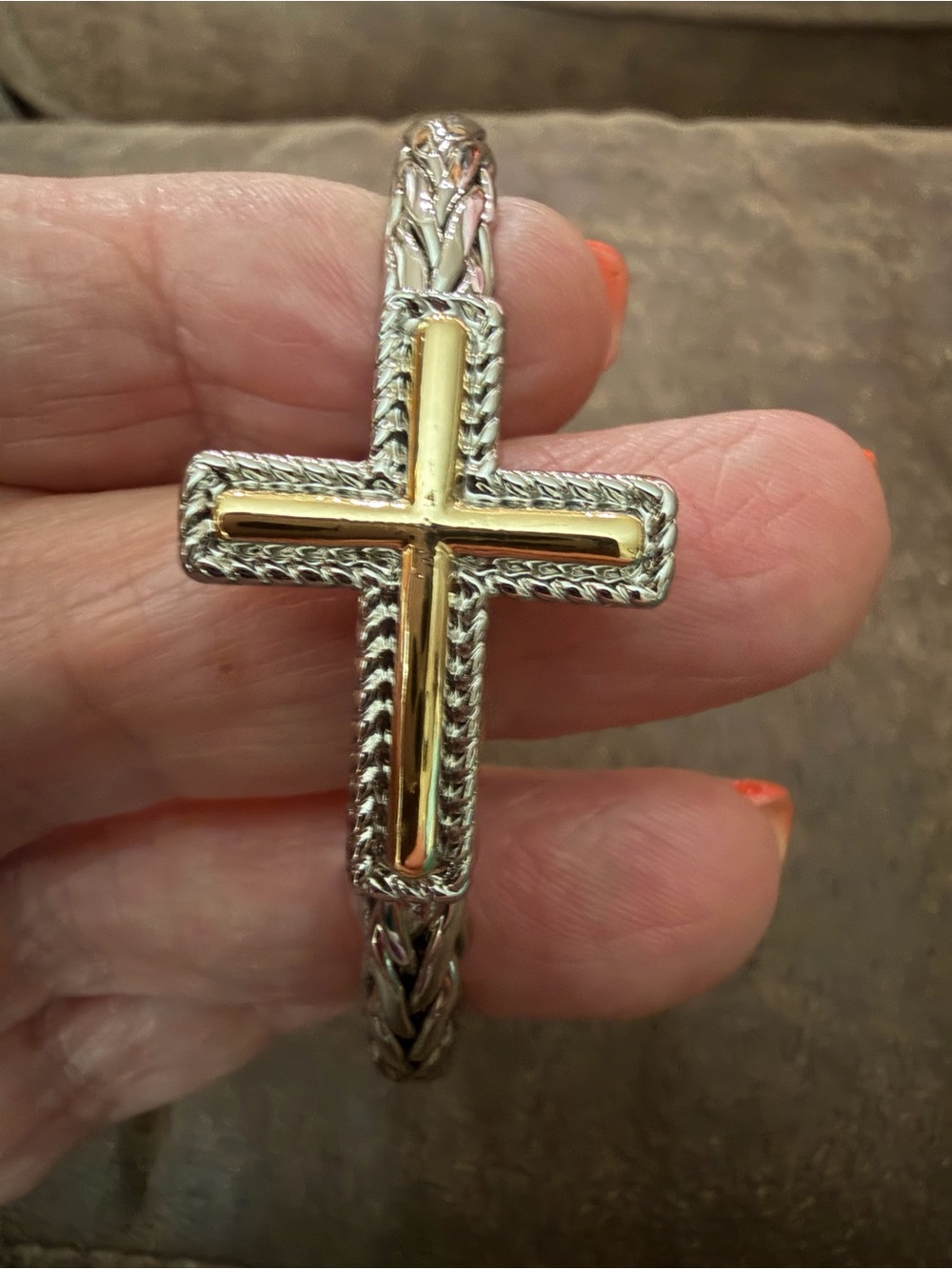 Gold & Silver Cross Bracelet